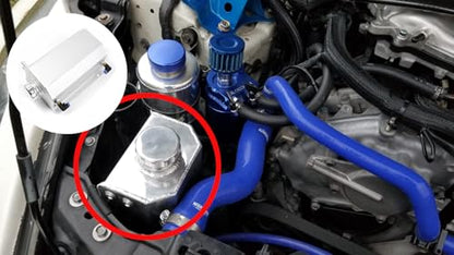 2L Aluminum Coolant Overflow Tank, Universal Radiator Reservoir White - color: White