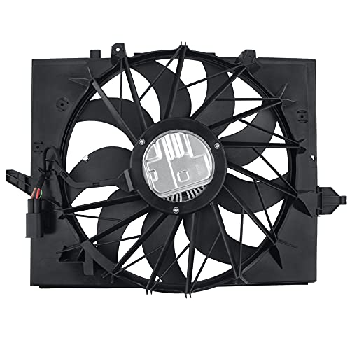 BOXI Engine Cooling Fan Assembly Fits for BMW E60 525 530 545 645 / for BMW E65 750 (Replace 17427543282 17427514181)