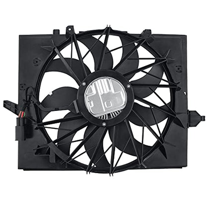 BOXI Engine Cooling Fan Assembly Fits for BMW E60 525 530 545 645 / for BMW E65 750 (Replace 17427543282 17427514181)