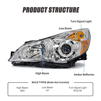 for 2010-2014 Subaru Legacy & Subaru Outback Halogen Headlight