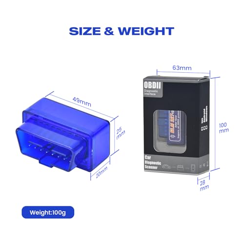 Dasaita OBD2 Car Automotive Diagnostic Scanner Save & Share Reports Torque app Plug into Car Directly Car Diagnostic Scanner Tool Accessory