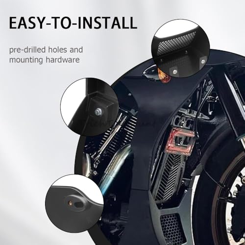 Motorcycle Fairing Chin Spoilers Cover Kit Fits for Harley Softail Low Rider FXLRST 2022-2024 and FXRST 2022,Fairing Support Side Panel (Unpainted Black) - color: Unpainted black