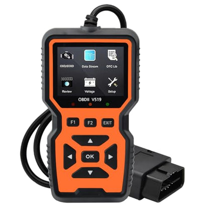 OBD2 Scanner Diagnostic Tool - Check Engine Light Code Reader, Reset Function, Data Stream, I/M Readiness, Full Features, Modes 6 & 8, for All 1996+ Vehicles, Automotriz Scanner - color: Orange