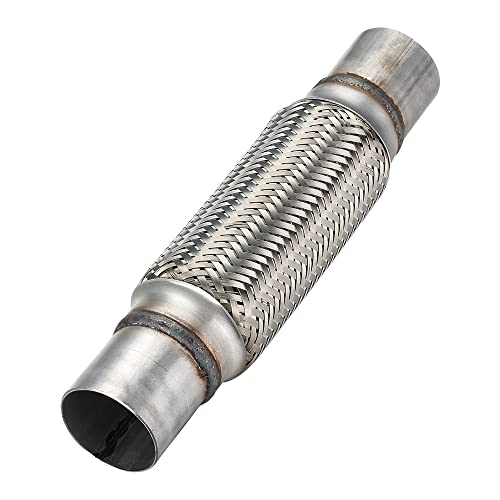 Exhaust Flex Pipe, 2''x 8''Stainless Steel Heavy Duty Exhaust Flex Pipe, Double Braid Exhaust Flex Tube, Overall Length 12'' - size: 2''x8''x12'', style: 1 PC