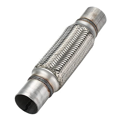Exhaust Flex Pipe, 2''x 8''Stainless Steel Heavy Duty Exhaust Flex Pipe, Double Braid Exhaust Flex Tube, Overall Length 12'' - size: 2''x8''x12'', style: 1 PC