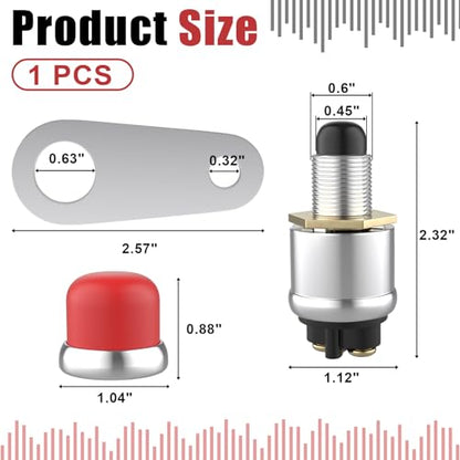 BFXM Push Button Starter Switch, 12V 50A Momentary Push Button Switch - color: red-1