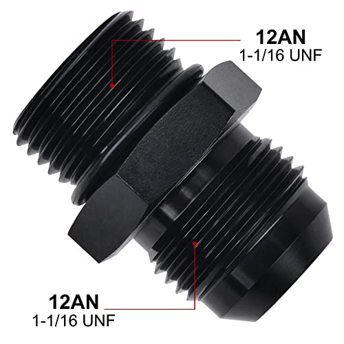EVIL ENERGY 12AN Flare to AN12 ORB Male O-Ring 2PCS Fitting Adapter - size: 12AN ORB to 12AN