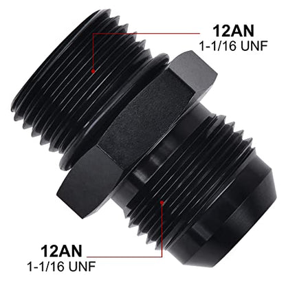 EVIL ENERGY 12AN Flare to AN12 ORB Male O-Ring 2PCS Fitting Adapter - size: 12AN ORB to 12AN