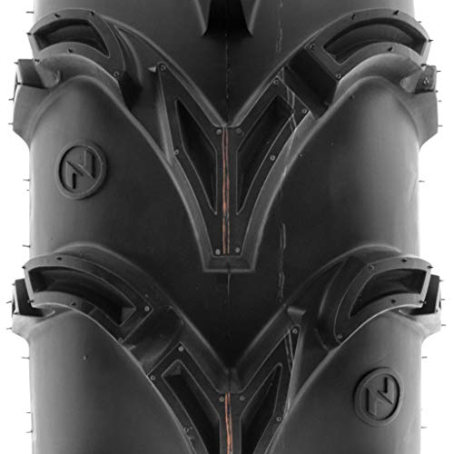 Pair of 2 SunF A050 AT 25x8-12 ATV UTV Deep Mud Terrain Tires, 6 PR, Tubeless - size: 25x8-12
