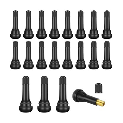 Mandark 20PCS Car TR413 Tire Valve Stems, Rubber Snap-in Automotive Valve Stems, Vehicle 0.453 Inch Tubeless Rim Holes Valve Stem Replacement Accessories, Universal for RV, SUV, Truck - size: 20PCS