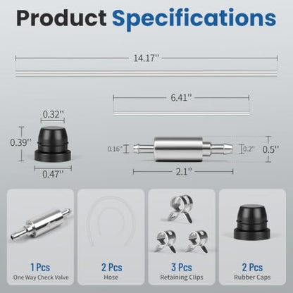 4 Pack Brake Bleeder Hose Kit, One Way Check Valve for Motorcycle Clutch