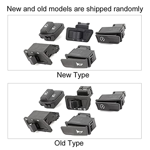 Acouto Motorcycle Switch Button Kit - 5pcs Plastic - Push Button - Black - Manual - Fit for GY6