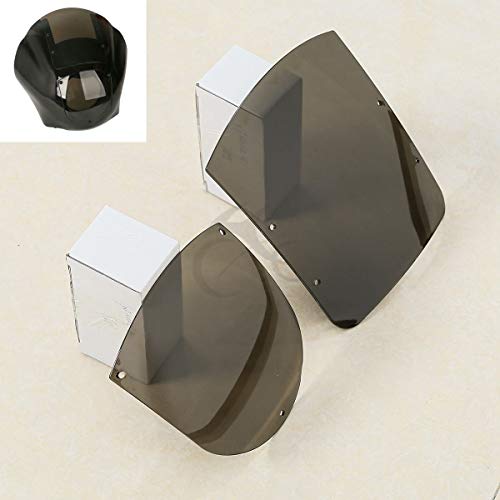TCMT ABS Windshield Quarter Fairing Kit Fits For Sportster XL 88-16 Dyna 95-05 FXR 86-94 (Smoke) - color: Smoke Windshield