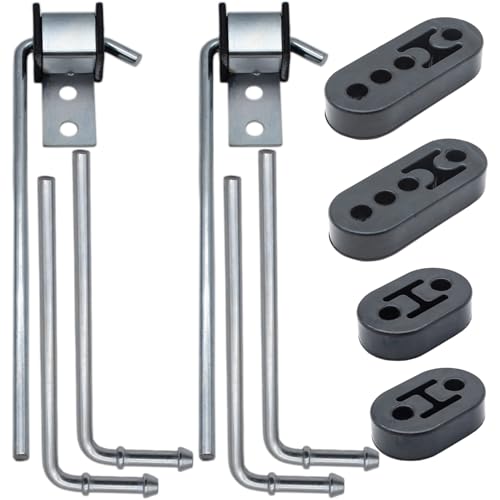 10PCS Car Exhaust Hangers Rod Rubbrer Hanger Kits Mild Steel Zinc Coated