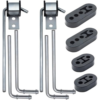 10PCS Car Exhaust Hangers Rod Rubbrer Hanger Kits Mild Steel Zinc Coated