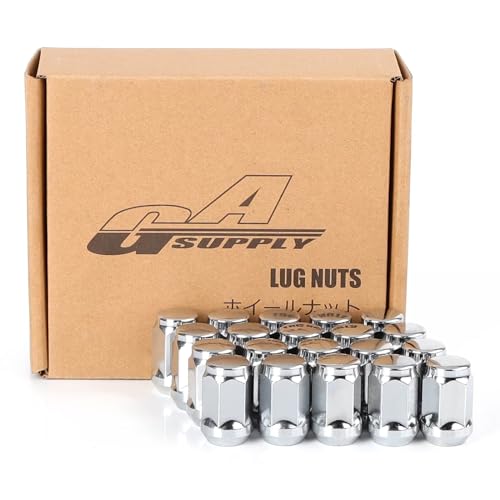 GAsupply 1/2x20 Lug Nuts 20pcs, Chrome 1.38" Tall 3/4" 19mm Hex, Cone Seat - color: Silver, size: 1/2"-20, style: 20pcs - 1.38" Tall