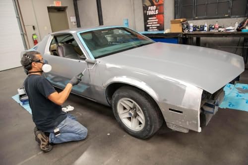 Eastwood Optiflow Roll-On Complete Automotive Epoxy Primer Paint with DSB Dustless Block Sanding Kit | Gray