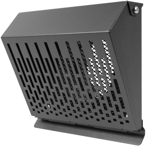 Vent Systems 4" Inch Exhaust Vent Cover with Rubber Gasket - Graphite Black Galvanized Steel - Robust Weatherproof Outdoor Air Exhaust Box - Duct or Surface Mounting - Rain and Snow Protection - color: Graphite Black, size: ø4" Inch - Exhaust