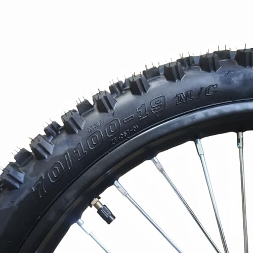 19 "Front Wheel Rim Tire Assembly for Dirt Bike 100-19 15mm axle Front Wheel Rim Tire Fits 50cc-125cc dirt bike TTR SSR CRF Apollo Includes brake disc.