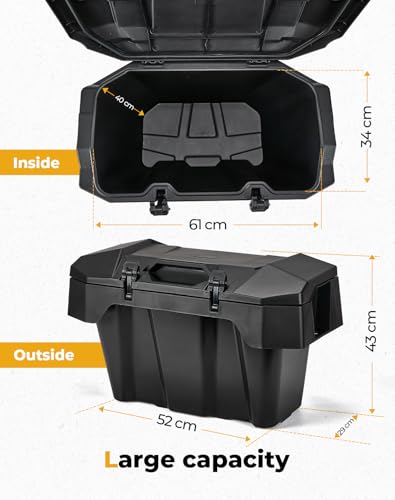 KEMIMOTO UTV 82QT Rear Cargo Storage Box Water Resistant Replace #2889611 - size: 82QT