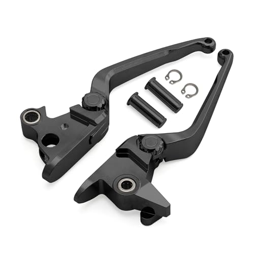 Motorcycle Levers Brake Clutch Handle Lever Adjustable Fit for Harley 2015-2024 Softail Fat Boy FLSB Street Bob FXBB Breakout FXLRS Fat Bob Low Rider FXLR Softail Slim FLHSC 114 (Long, Black) - color: Black, style: Long