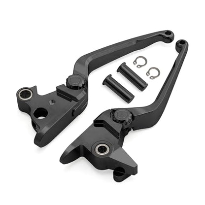 Motorcycle Levers Brake Clutch Handle Lever Adjustable Fit for Harley 2015-2024 Softail Fat Boy FLSB Street Bob FXBB Breakout FXLRS Fat Bob Low Rider FXLR Softail Slim FLHSC 114 (Long, Black) - color: Black, style: Long