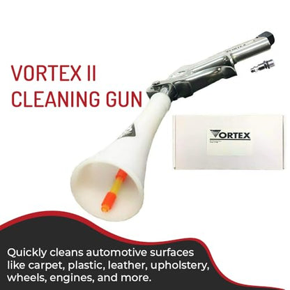 HI-TECH Vortex II Air Cleaning Gun – Pro Auto Detailing Tool for Deep Cleaning Interiors & Exteriors – Uses Air Compressor – Blasts Dust, Dirt & Grime Fast - size: V-200
