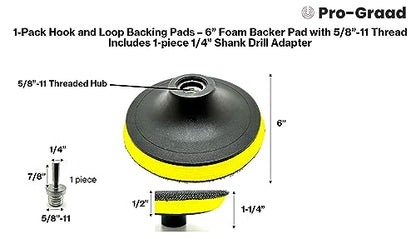 6" Hook & Loop Backing Plate for Sanding Polishing Buffering Pads - style: 6"