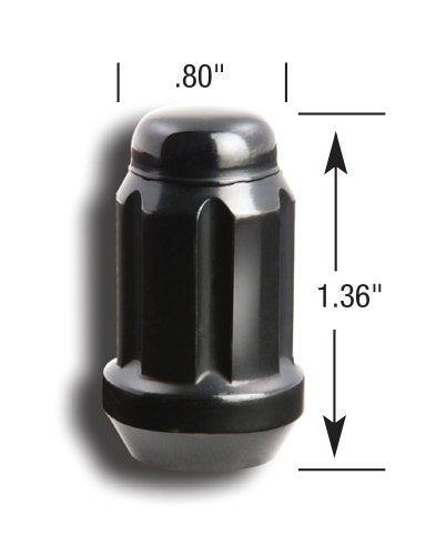 Gorilla Automotive 21133BC 작은 직경, 도토리, 블랙, 5 러그 키트 (12mm x 1.50 스레드 사이즈) - 20개 팩