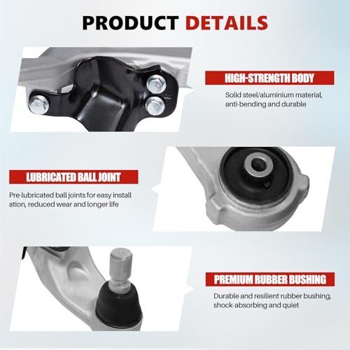 Front Lower Control Arm with Ball Joint Assembly 2pc replacement for Nissan Quest 2011-2017