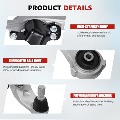 Front Lower Control Arm with Ball Joint Assembly 2pc replacement for Nissan Quest 2011-2017