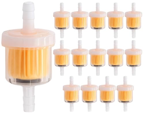 15PCS 1/4 Inch Gas Inline Fuel Filters, with magnet, Universal for Stratton Small Engine, Kohler, Kawasaki, Birggs, John Deere, Gasoline Generator Lawn Mower Motorcycle - color: 15 PCS