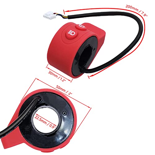Universal Electric Car Throttle - 5V Thumb Throttle for HX-X6 / X7 / X8 Scooter ABS Silicone Accelerator Pedal Speed Control Integrated Switch - color: Red