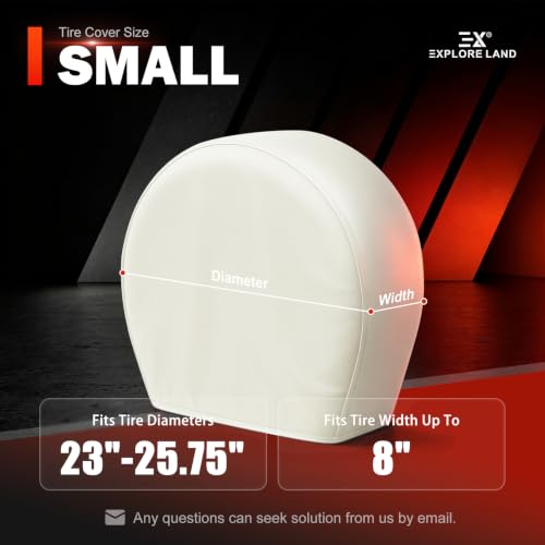 Explore Land Tire Covers 4 Pack Fit Tire Diameters 23-25.75 inch, Off White - size: S (Fits Tire Diameters 23''-25.75''), style: Off White - 4 Pack