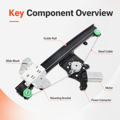 Power Window Regulator w/Motor Compatible with Sentra 2013-2019 - style: Front Passenger Side