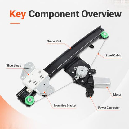 Power Window Regulator w/Motor Compatible with Sentra 2013-2019 - style: Front Passenger Side