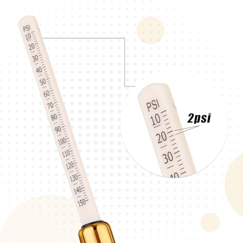 Tallew 20 Pack Dual Head Tire Pressure Gauge Heavy Duty Air Pressure Tire Gauge for Auto Truck Car RV Van Gage Range 10-150PSI, 1-10Bar (Gold) - color: Gold