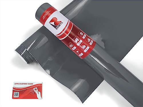 Rwraps Hyper Gloss Vinyl Car Wrap Film Sheet Roll with Air Release Technology - 5ft x 4ft, Gray - color: Hyper Gloss Gray, size: 5ft x 4ft