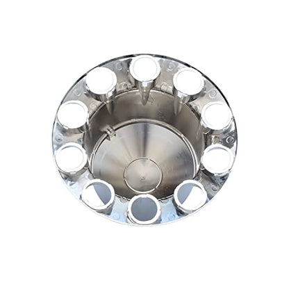ABS Plastic Chromed Hubcaps Front and Rear Wheel Axle Cover Set with 33mm Thread-On Lug Nut Covers for Semi Trucks (Pointed) - color: Pointed