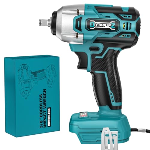 DIYtoolifz Cordless Impact Wrench Compatible with Makita 18v Battery: 250Ft-lbs(340N.m) 3/8" Brushless Electric Impact Gun, 2400RPM High Torque Impact Driver, Power Impact Wrench, Bare Tool - size: 250ft-lbs, style: For Makita 18V Battery (Battery Not Inc