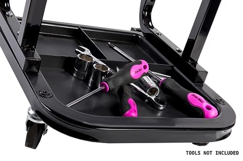 The Original Pink Box Rolling Creeper Seat with Tool Tray