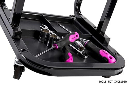 The Original Pink Box Rolling Creeper Seat with Tool Tray