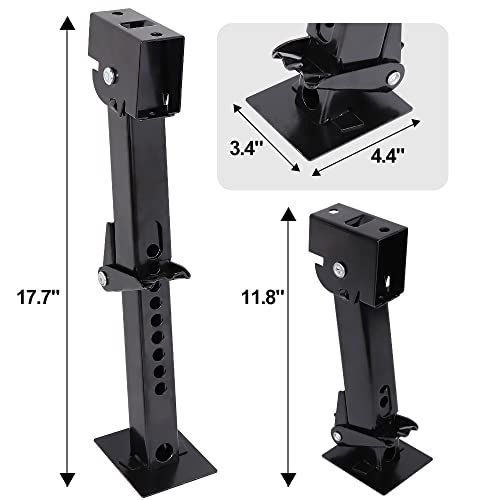 Telescoping Trailer Stabilizer Jacks - Adjusts from 11.8" to 17.7", Includes 11.8" Long Bar/Crank, 1000 lbs Capacity Each, Set of 2