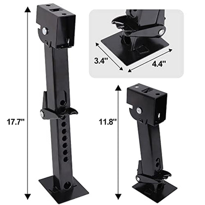 Telescoping Trailer Stabilizer Jacks - Adjusts from 11.8" to 17.7", Includes 11.8" Long Bar/Crank, 1000 lbs Capacity Each, Set of 2
