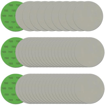 6 Inch 50 Pcs Wet Dry Hook and Loop Sanding Discs, No Hole, 7000 Grit - style: Grit 7000