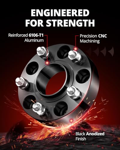 EVIL ENERGY 5x5 Wheel Spacers 1.5", 71.5mm Hub Bore Hubcentric 1/2x20 Studs - color: Black, size: 1.5 inch