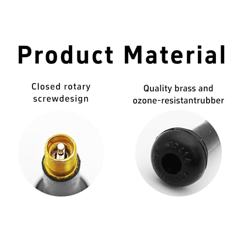 8Pcs TR414 Tubeless Tire Valve Stems, Premium Rubber Snap-in Valve Stems for 0.45" Rim Holes, Universal Fit for Car, Truck, Lawn Mower, Trailer, Leakproof, Easy Installation (Black) - size: TR414