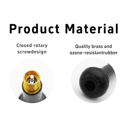 8Pcs TR414 Tubeless Tire Valve Stems, Premium Rubber Snap-in Valve Stems for 0.45" Rim Holes, Universal Fit for Car, Truck, Lawn Mower, Trailer, Leakproof, Easy Installation (Black) - size: TR414