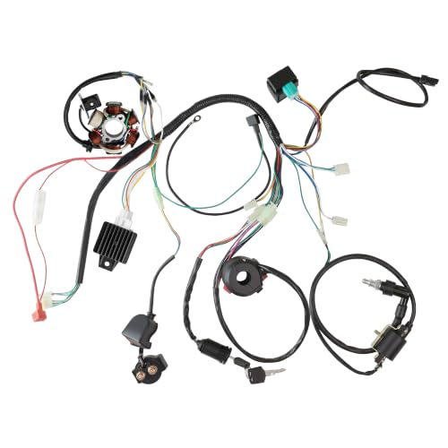 PRO BAT Chinese ATV Electrical Wiring Harness 5-Pin AC CDI 6-Coil Stator - color: White Spark Plug, size: Full-wave Rectifier