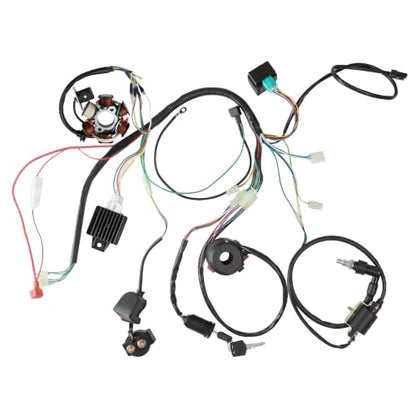 PRO BAT Chinese ATV Electrical Wiring Harness 5-Pin AC CDI 6-Coil Stator - color: White Spark Plug, size: Full-wave Rectifier